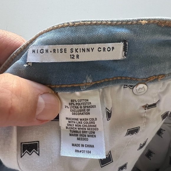 Crown & Ivy Womens Jeans Size 12 Blue Denim Light Wash Hi-Rise Skinny Crop (B3) - Picture 9 of 12